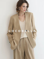 COCOBELLA Stretch Polyester Straight Fit One Button Women Work To Casual Blazers