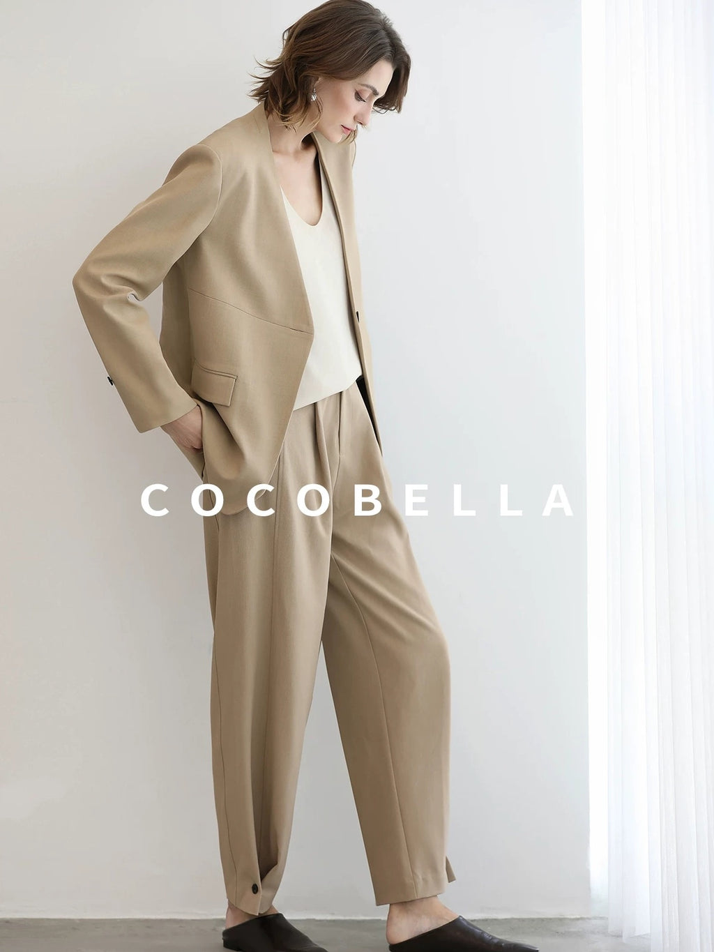 COCOBELLA Stretch Polyester Straight Fit One Button Women Work To Casual Blazers