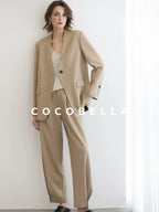 COCOBELLA Stretch Polyester Straight Fit One Button Women Work To Casual Blazers