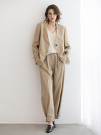 COCOBELLA Stretch Polyester Straight Fit One Button Women Work To Casual Blazers