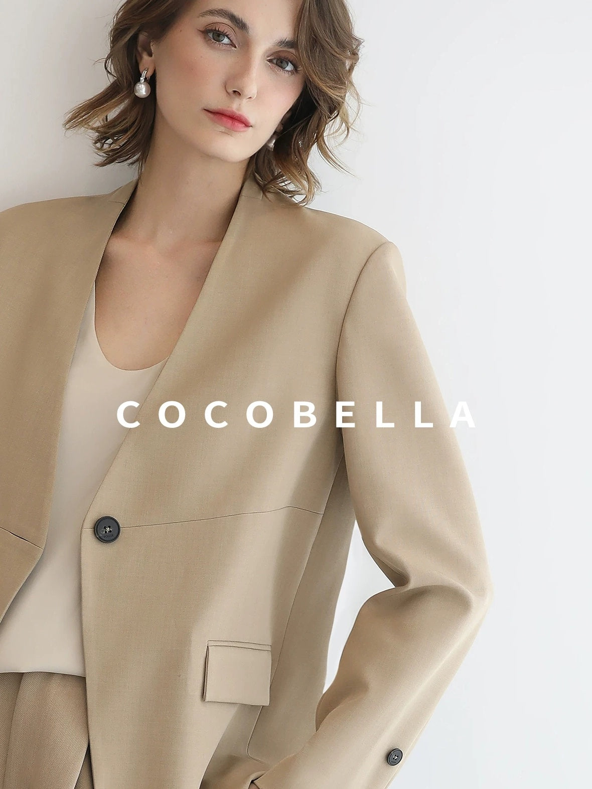 COCOBELLA Stretch Polyester Straight Fit One Button Women Work To Casual Blazers