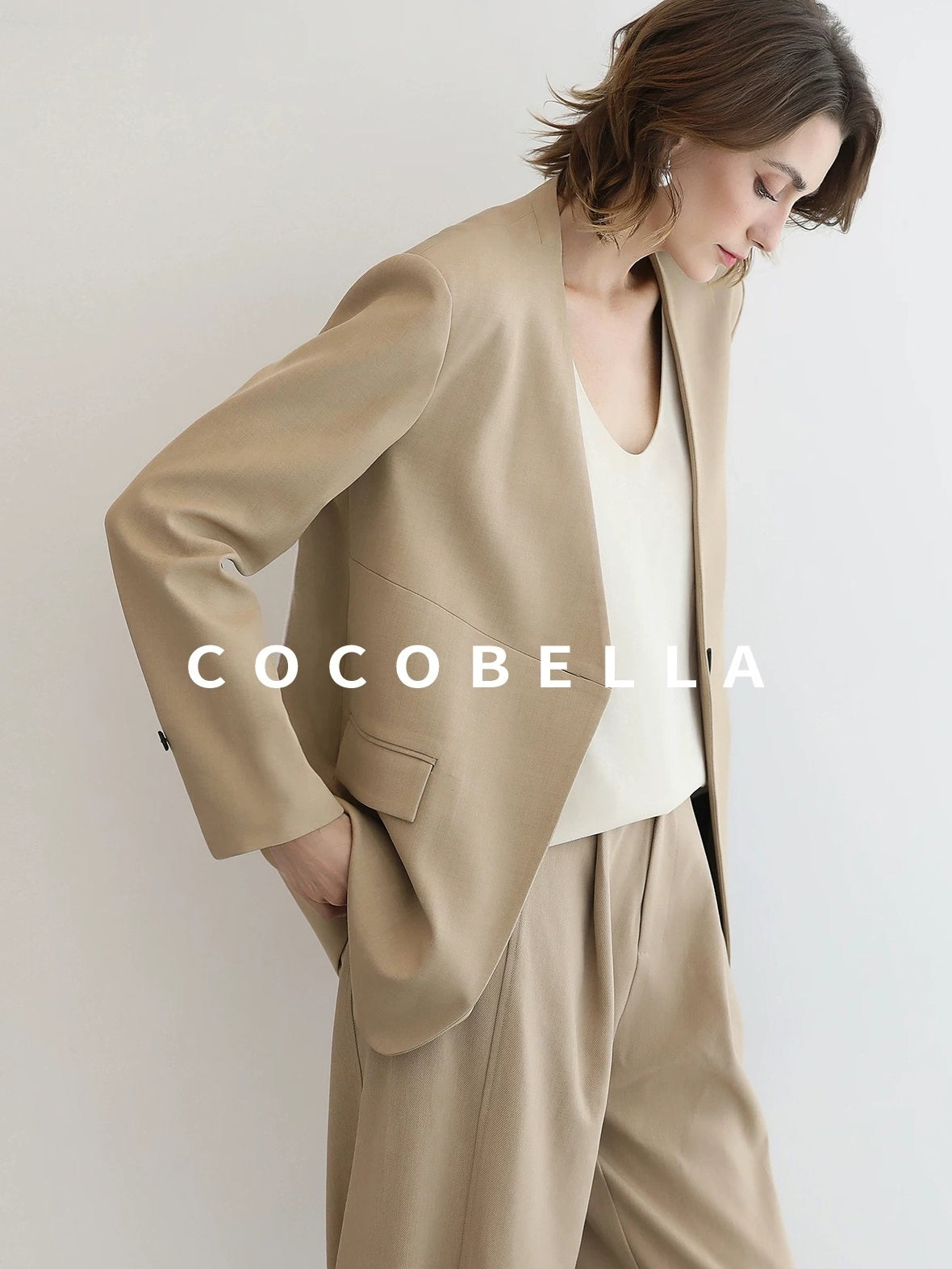 COCOBELLA Stretch Polyester Straight Fit One Button Women Work To Casual Blazers