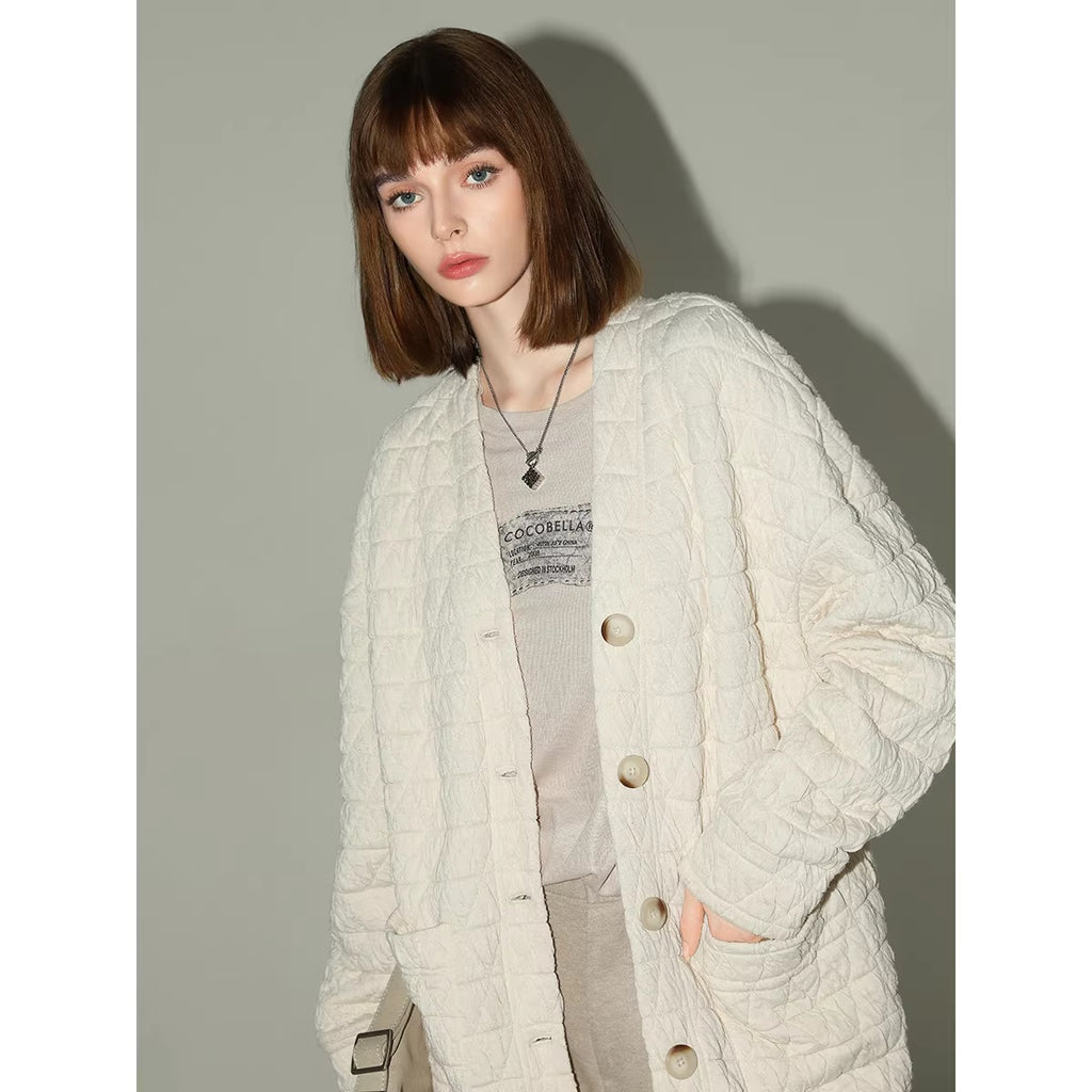COCOBELLA_Stretch_Polyester_V_Neck_Button_Straight_Fit_Commuter_Women_Knit_Sweater_MISSTT