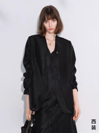 COCOBELLA_Structured_Straight_Cut_Patchwork_Mesh_Pocket_Office_Women_Tailored_Blazers_MISSTT