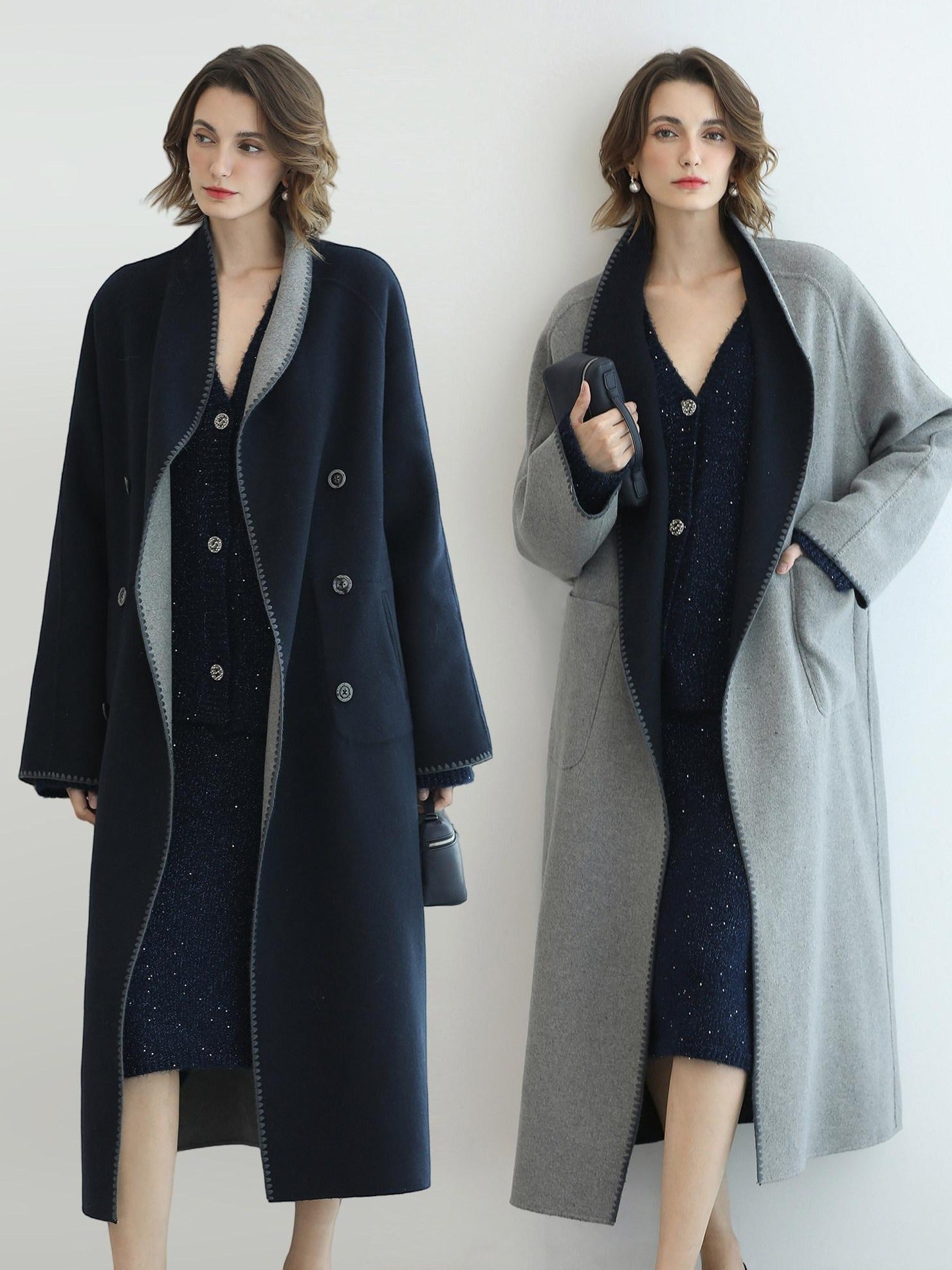 COCOBELLA Subtle Shimmer Commuting Straight Knit Midi Side Slit Mid Waist Women Skirts
