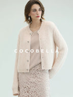 COCOBELLA Sweet Button Cardigan Straight Fit Round Neck Women Cloud Pink Sweater