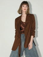 COCOBELLA Tailored Chestnut Slim Fit Single Breasted Notched Lapel Office Workwear Blazers