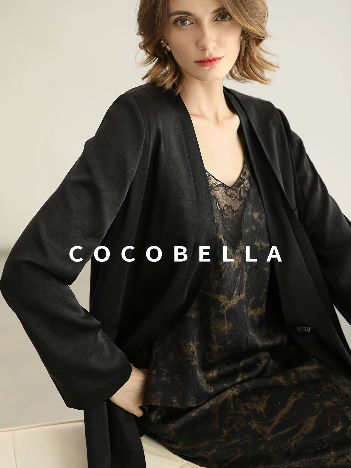 COCOBELLA Tailored One Button Straight Cut Pockets Women Commuter Black Blazers