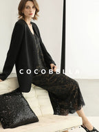 COCOBELLA Tailored One Button Straight Cut Pockets Women Commuter Black Blazers