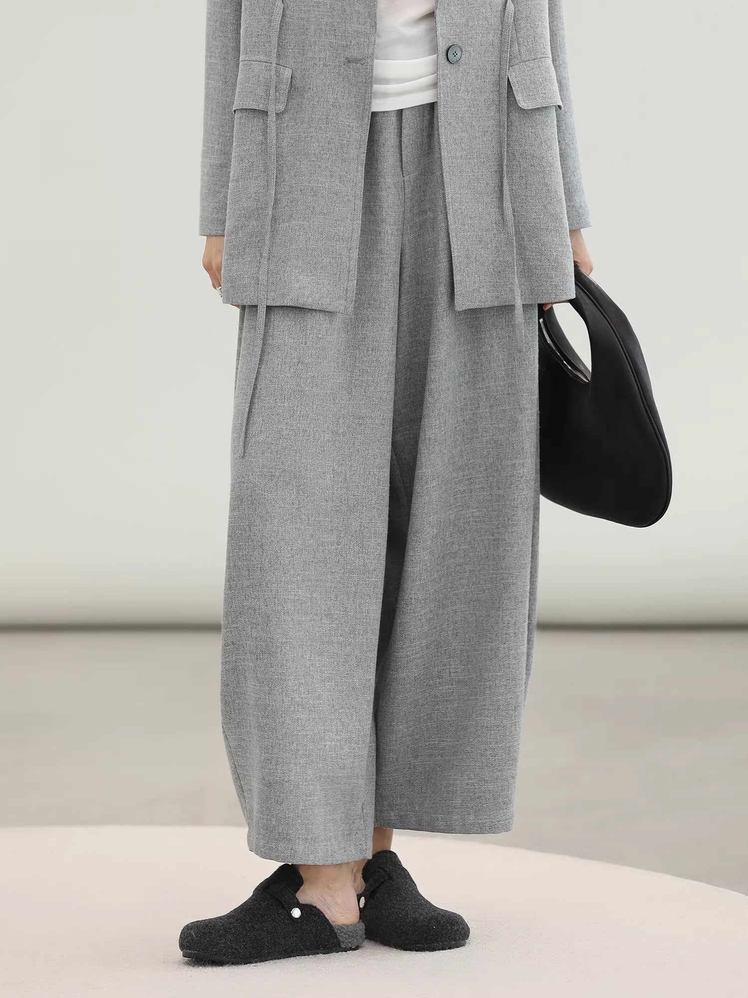 COCOBELLA_Tailored_Single_Button_Straight_Midlength_Notch_Lapel_Women_Pockets_Grey_Blazers_MISSTT