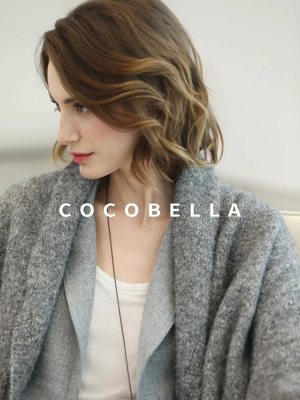 COCOBELLA Tailored Single Button Straight Midlength Notch Lapel Women Pockets Grey Blazers