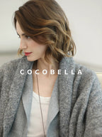COCOBELLA Tailored Single Button Straight Midlength Notch Lapel Women Pockets Grey Blazers