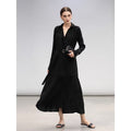COCOBELLA_Tencel_Blend_Pleated_Belted_A_Line_Shirt_Dress_Women_Office_Long_Sleeve_Shirts_MISSTT