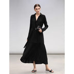 COCOBELLA_Tencel_Blend_Pleated_Belted_A_Line_Shirt_Dress_Women_Office_Long_Sleeve_Shirts_MISSTT
