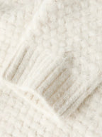 COCOBELLA Textured V Neck Loose Fit Office Chic Women Knit Acrylic Blend Sweater