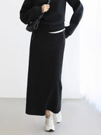 COCOBELLA_Thermal_Cotton_Blend_Zipper_Mid_Waist_Straight_Office_Women_Black_Skirts_MISSTT