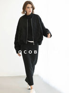 COCOBELLA Thermal Cotton Blend Zipper Mid Waist Straight Office Women Black Skirts