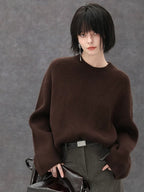 COCOBELLA Thick Acrylic Blend Textured Stitch Straight Fit Office Women Knit Sweater