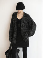 COCOBELLA Thick Commuter Loose Fit Mid Length Longsleeve Buttoned Knit Panda Color Sweater