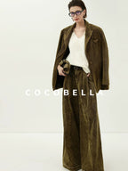 COCOBELLA Thick Cotton Washed Straight Notch Lapel Single Button Women Office Blazers
