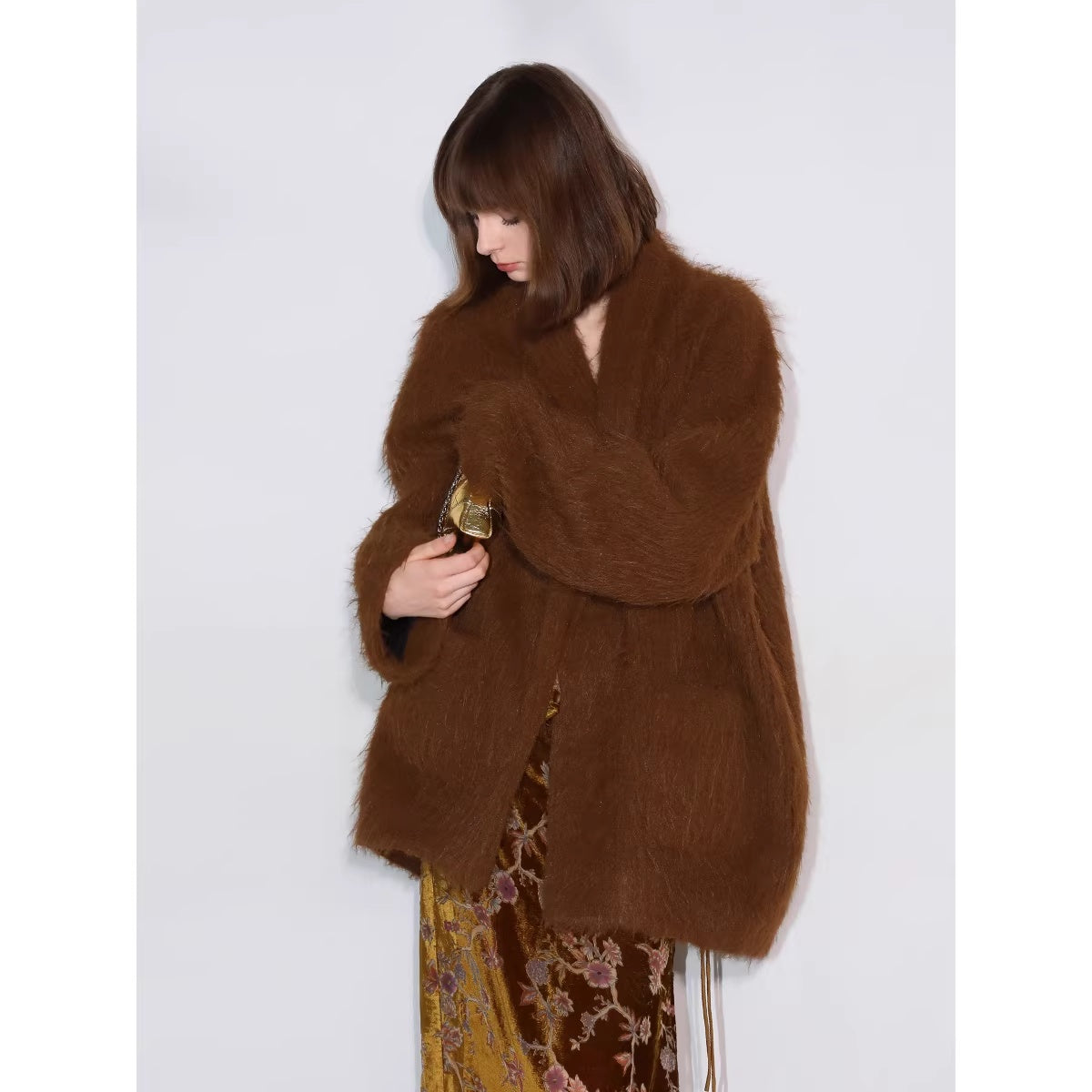 COCOBELLA_Thick_Lapel_Pocket_British_Commuter_Open_Front_Women_Polyester_Outerwear_Coats_MISSTT