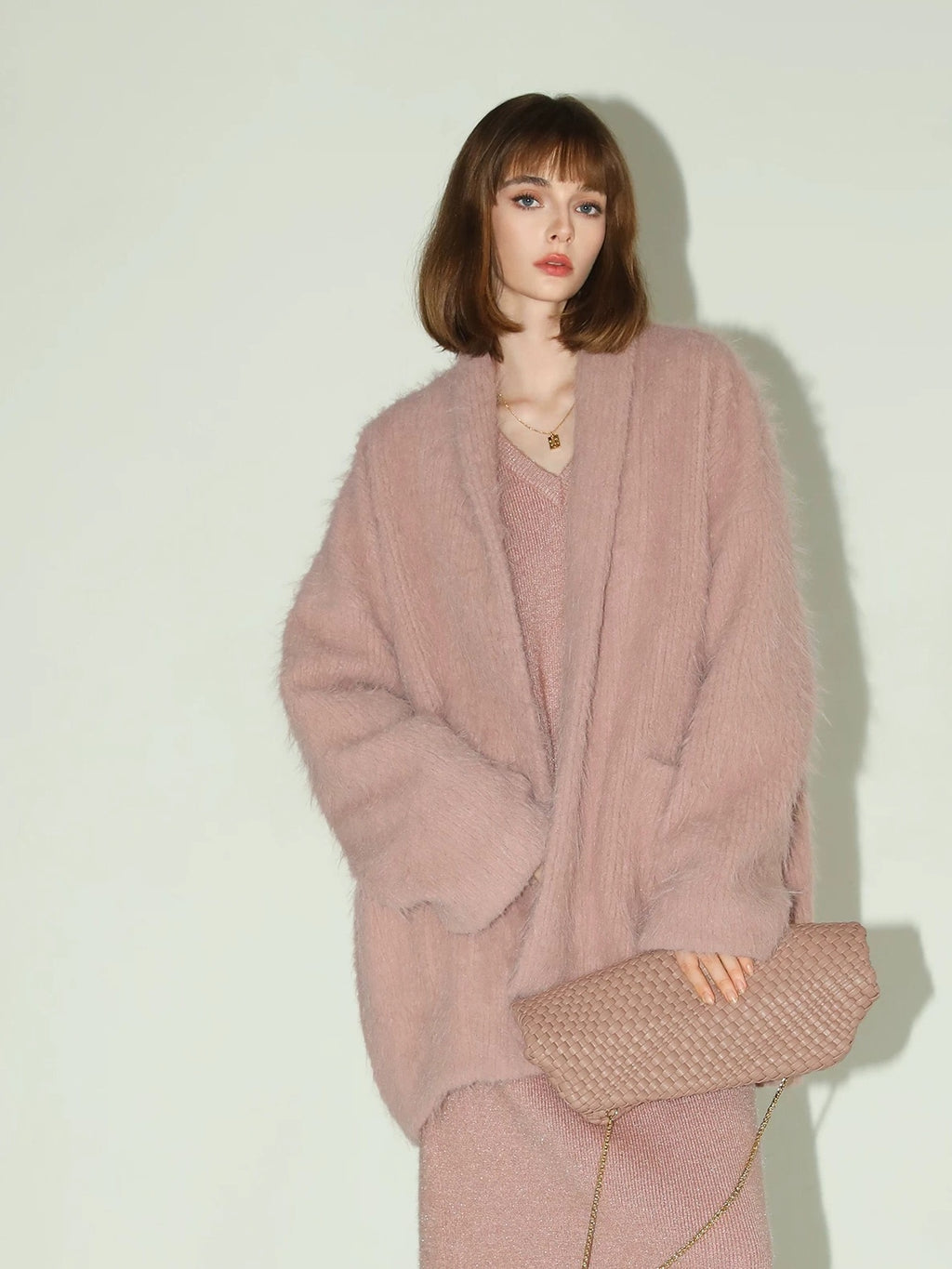 COCOBELLA Thick Lapel Pocket British Commuter Open Front Women Polyester Outerwear Coats