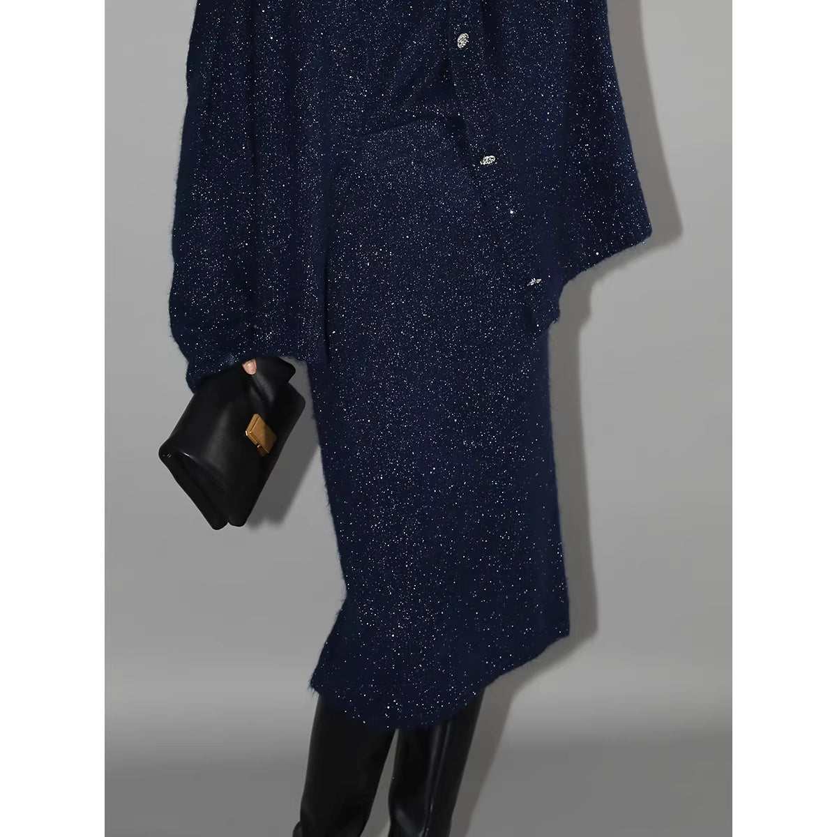 COCOBELLA_Thick_Lurex_Sequin_Button_Loose_Fit_Office_Cardigan_Knit_Dark_Navy_Sweater_MISSTT