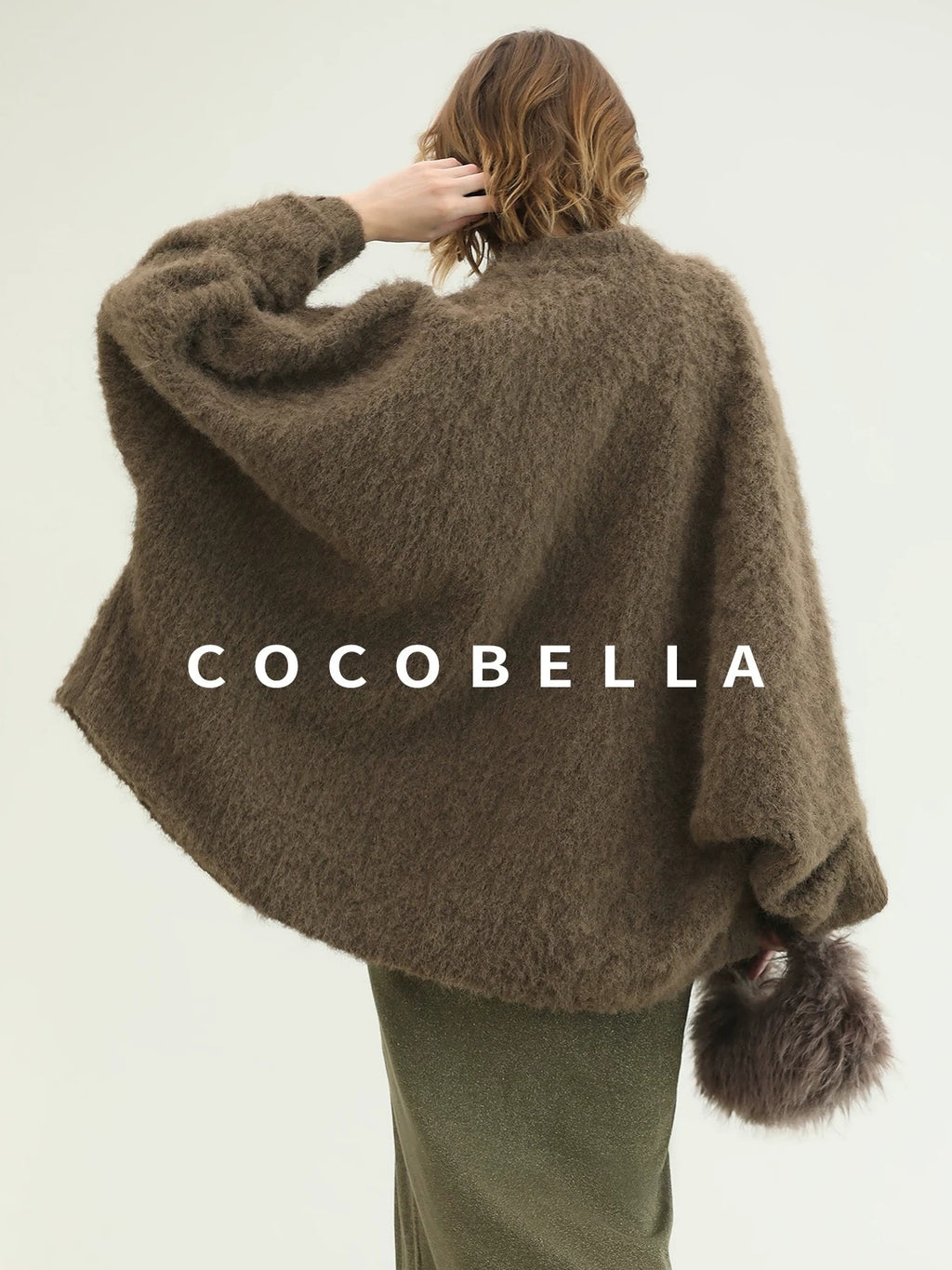 COCOBELLA Thick Polyester Loose Fit Drop Shoulder Hidden Buttons Pockets Olive Jackets