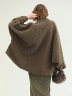 COCOBELLA Thick Polyester Loose Fit Drop Shoulder Hidden Buttons Pockets Olive Jackets