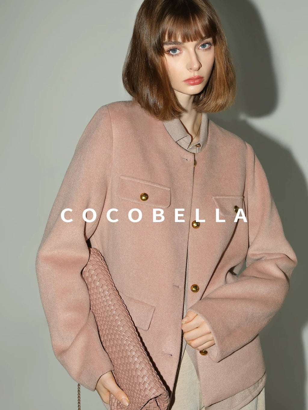 COCOBELLA Thick Single Breasted Collarless Straight Fit Ladylike Workwear Polyester Blazers