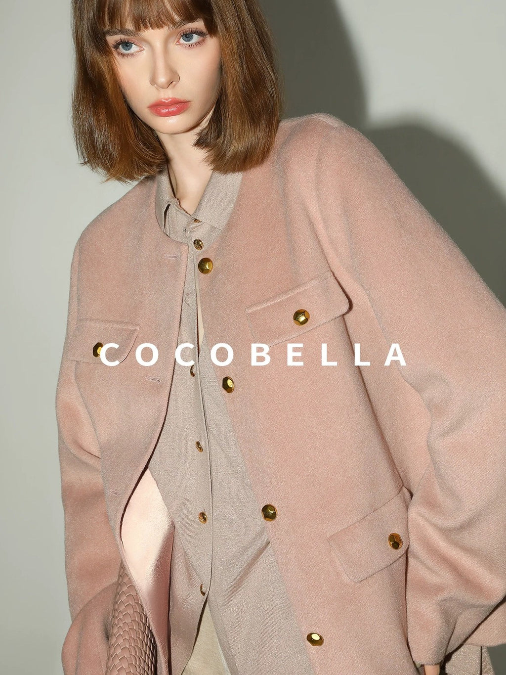 COCOBELLA Thick Single Breasted Collarless Straight Fit Ladylike Workwear Polyester Blazers