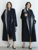 COCOBELLA Thick Wool Blend Longline Single Button Loose Fit Ol Work Wool Overcoats Coats