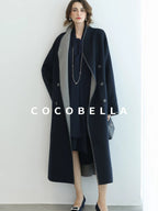 COCOBELLA Thick Wool Blend Longline Single Button Loose Fit Ol Work Wool Overcoats Coats