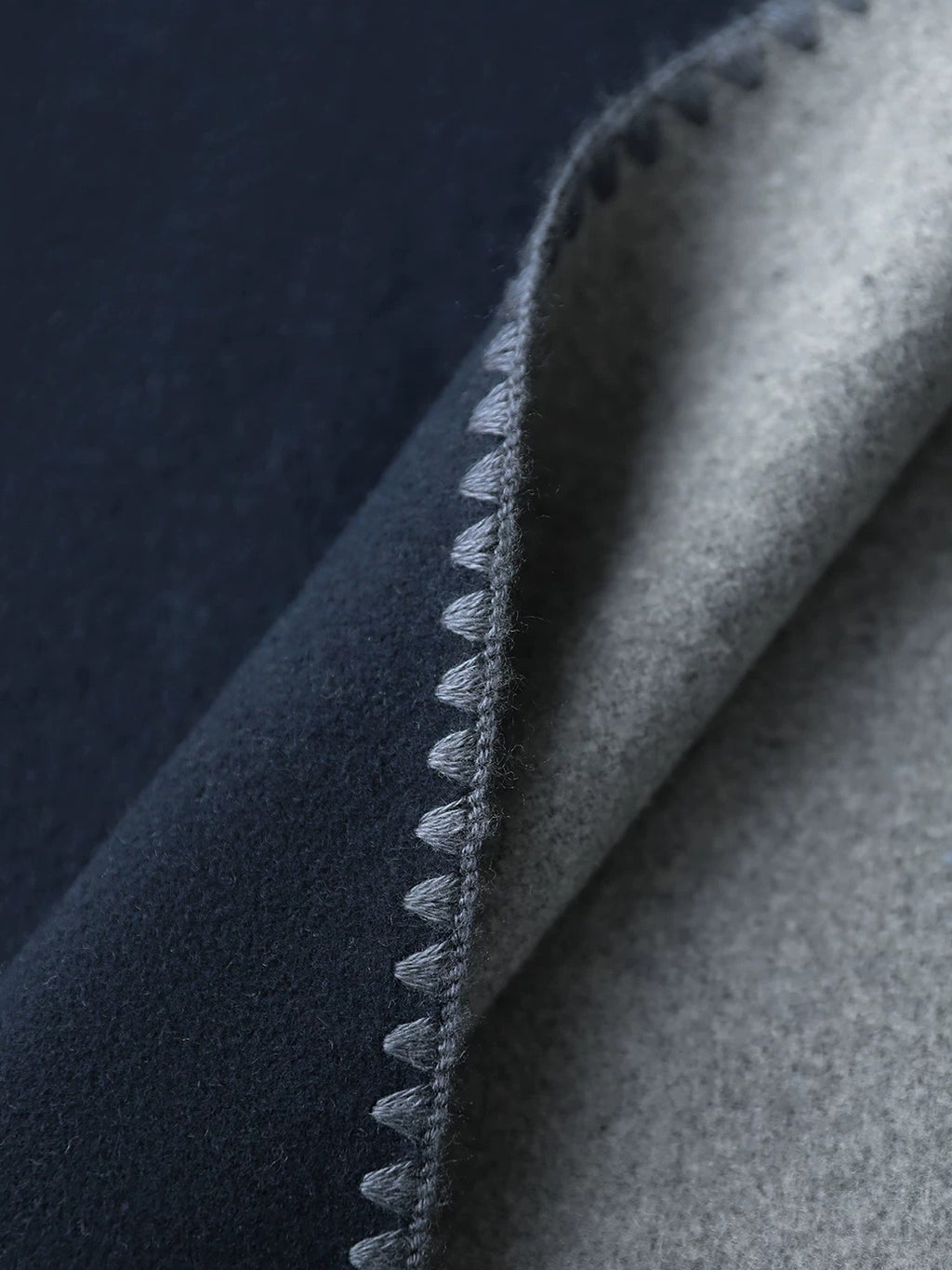COCOBELLA Thick Wool Blend Shell Embroidered Scarf Minimalist Loose Women Workwear Coats