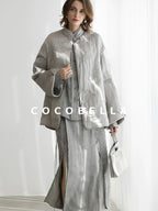 COCOBELLA Thickened Embroidered Short Stand Collar Frog Button Office Padded Jackets