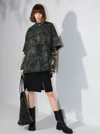 COCOBELLA Tie Dye Patchwork Pocket Crewneck Streetwear Cotton Blend Knit Sweatshirts