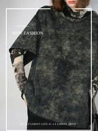 COCOBELLA Tie Dye Patchwork Pocket Crewneck Streetwear Cotton Blend Knit Sweatshirts
