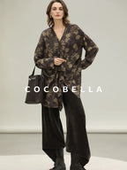 COCOBELLA Uv Protection Elegant Loose Ruffle Asymmetric Long Sleeve Printed Shirts