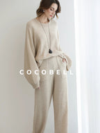 COCOBELLA Versatile 3D Tailored Relaxed Straight Leg Natural Waist Knitted Women Pants