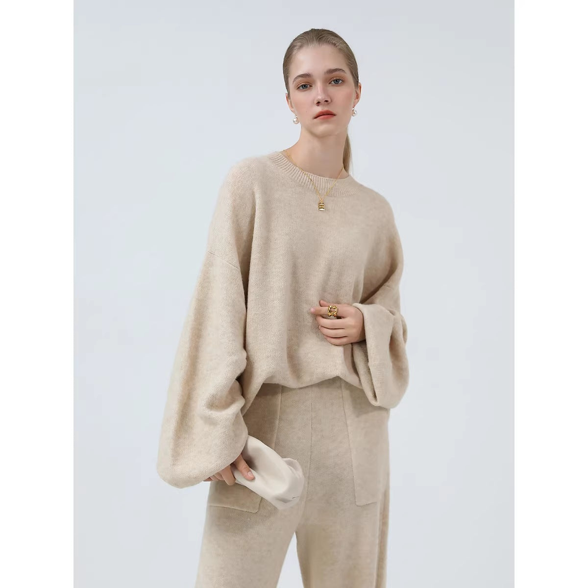 COCOBELLA_Versatile_Minimalist_Knit_Tailored_Curved_Leg_Elastic_Waist_Women_Pants_MISSTT