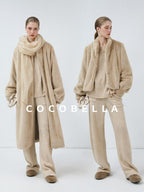 COCOBELLA Versatile Minimalist Knit Tailored Curved Leg Elastic Waist Women Pants