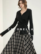 COCOBELLA Vintage Asymmetric A Line Mid Waist Loose Fit City Commute Midi Skirts