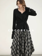 COCOBELLA Vintage Asymmetric A Line Mid Waist Loose Fit City Commute Midi Skirts