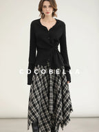 COCOBELLA Vintage Asymmetric A Line Mid Waist Loose Fit City Commute Midi Skirts