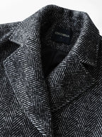 COCOBELLA Vintage Herringbone Double Breasted Straight Cut Midlength Commuter Jackets