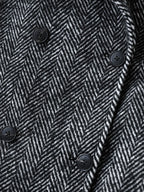COCOBELLA Vintage Herringbone Double Breasted Straight Cut Midlength Commuter Jackets