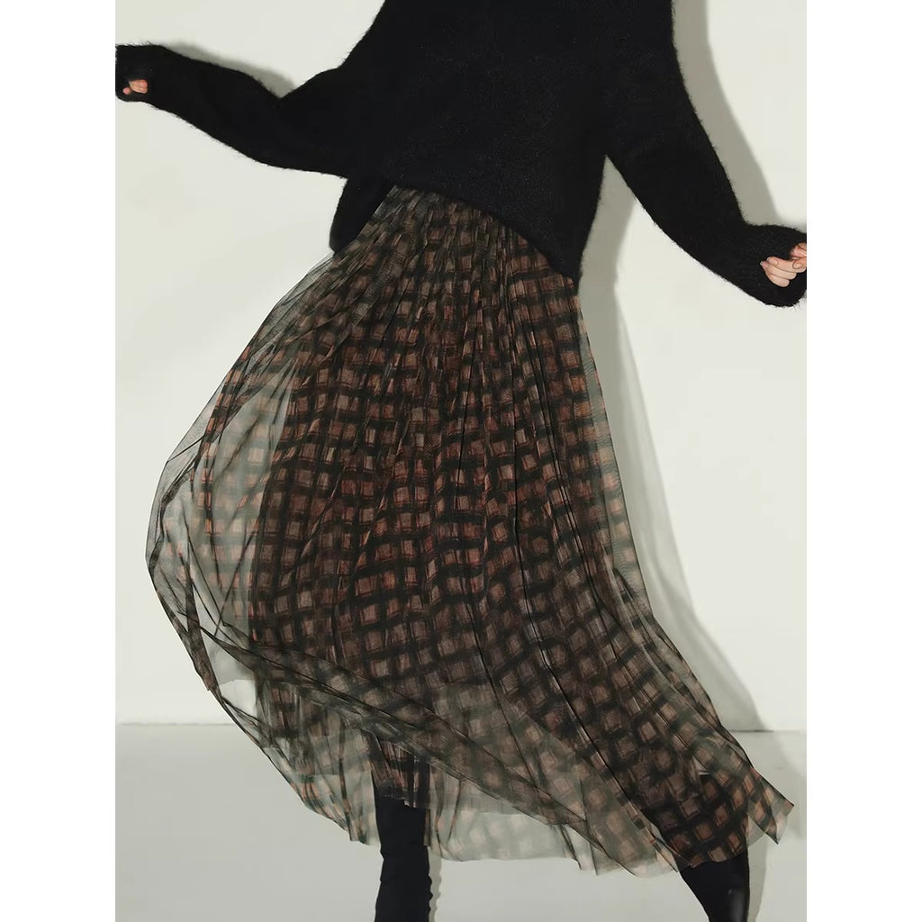 COCOBELLA_Vintage_Pleated_Mesh_A_Line_Mid_Waist_Printed_Maxi_Women_Travel_Date_Skirts_MISSTT