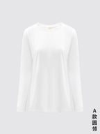 COCOBELLA_Viscose_Blend_Straight_Fit_Ol_Office_Crew_Neck_Long_Sleeve_T_Shirt_Women_Shirts_MISSTT