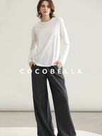 COCOBELLA Viscose Blend Straight Fit Ol Office Crew Neck Long Sleeve T Shirt Women Shirts
