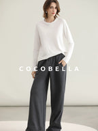 COCOBELLA Viscose Blend Straight Fit Ol Office Crew Neck Long Sleeve T Shirt Women Shirts